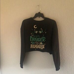 Killstar Black Cropped Sweatshirt, size Medium.